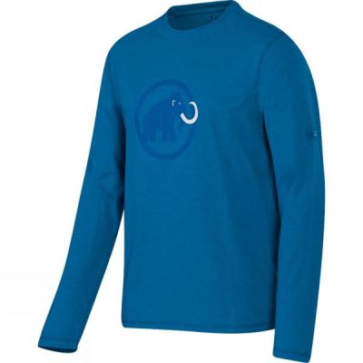 Tee Mammut Mammut Logo Manga Larga Hombre - Azules - Chile WRK697052